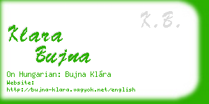 klara bujna business card
