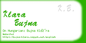 klara bujna business card